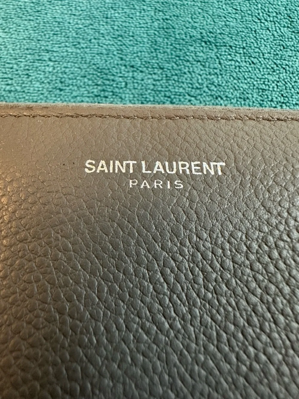 YSL Saint Laurent Gray Zip Around Wallet Leather Silver Hardware - Picture 2 of 16